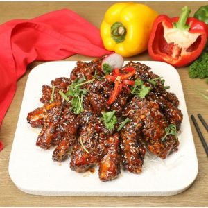 Piept de porc marinat cu usturoi si susan