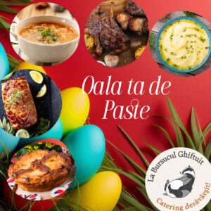 Masă de Paște – Meniu Complet 2 persoane (📌ciorbă, drob, friptură, garnitură și cozonac/pască)