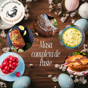 Masă de Paște – Meniu Complet 2 persoane (📌ouă,drob, friptură, garnitură și cozonac/pască)